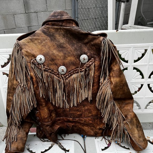 COPY - VINTAGE WESTERN FRINGE HEAVYWEIGHT LEATHER JACKET - Picture 4 of 10
